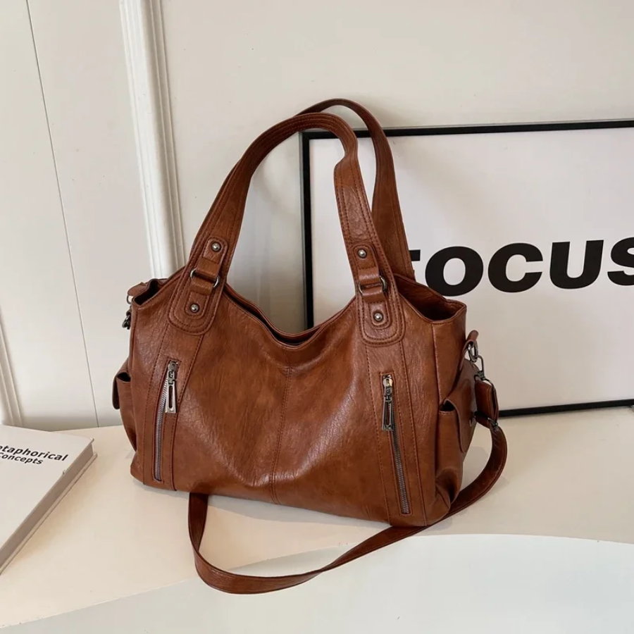 Structured Shoulder Bag with Top Handle
