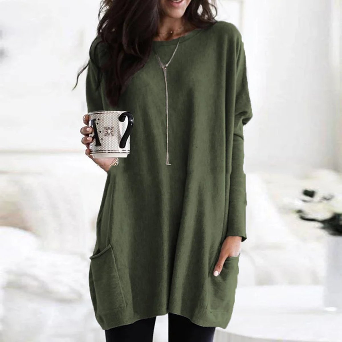 Aurelia Oversized Pocket Tunic Sweater