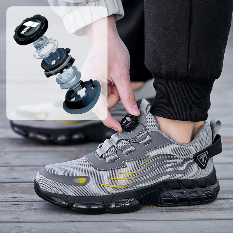 Steel Toe Safety Sneakers With Twist Lock Closure