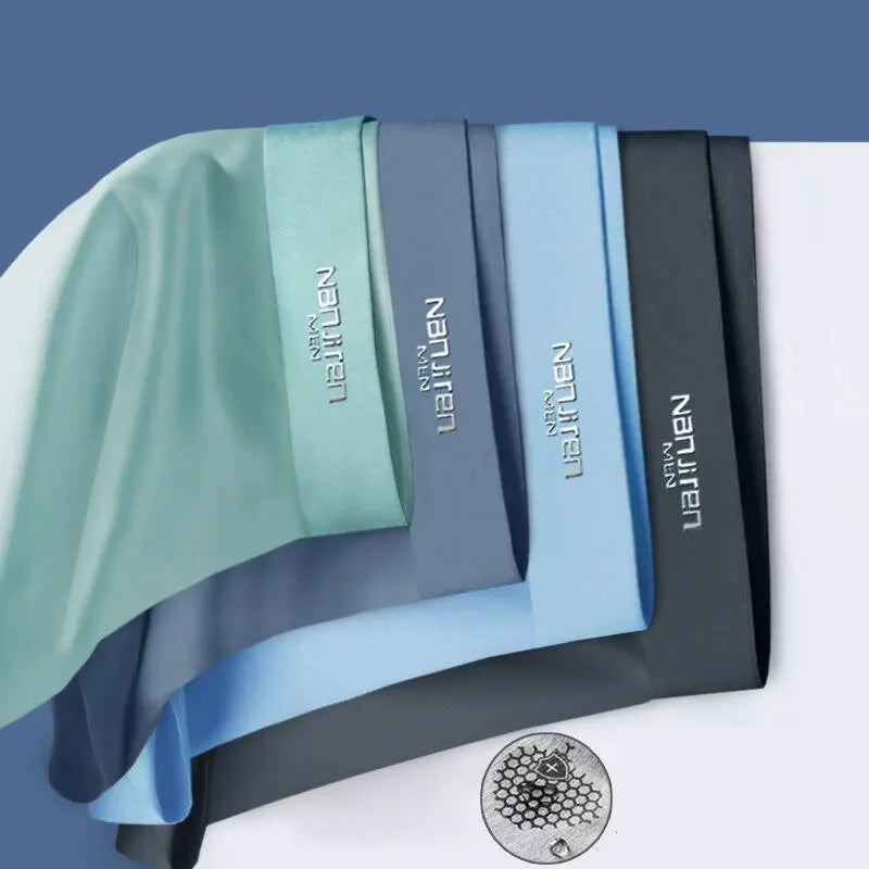 Men's Ice Silk Boxer Shorts Set of 4