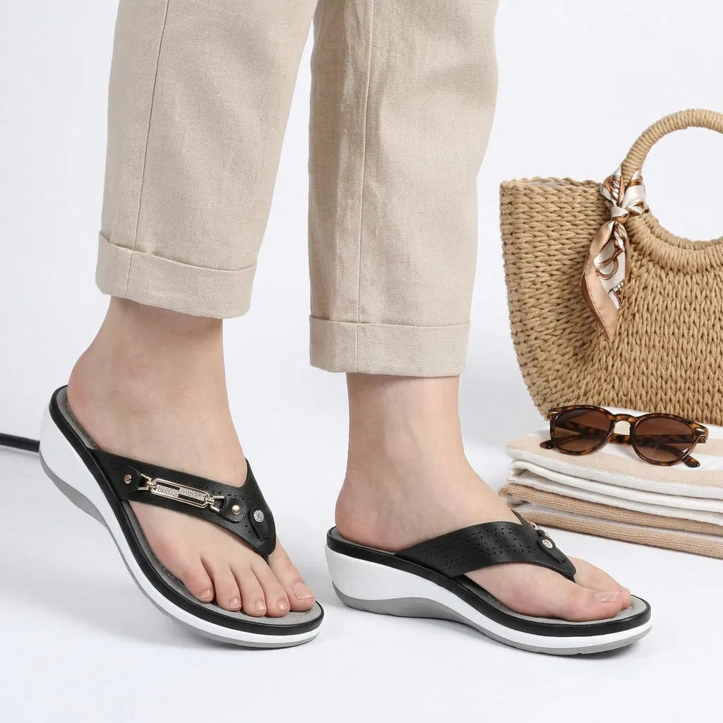 Orthopedic Women's Slip-On Slippers with Contoured Footbed