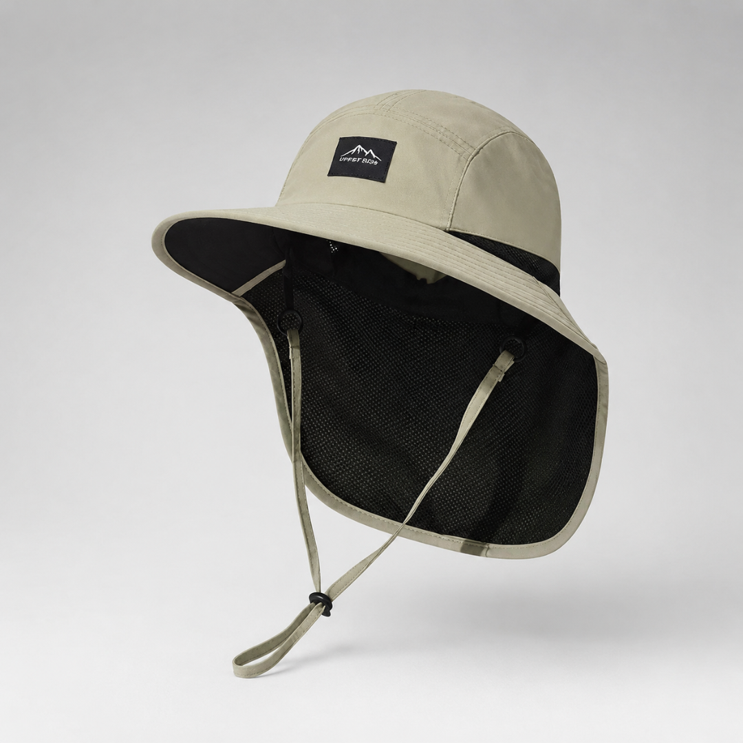 Wide Brim Sun Hat with Neck Flap and UV Protection