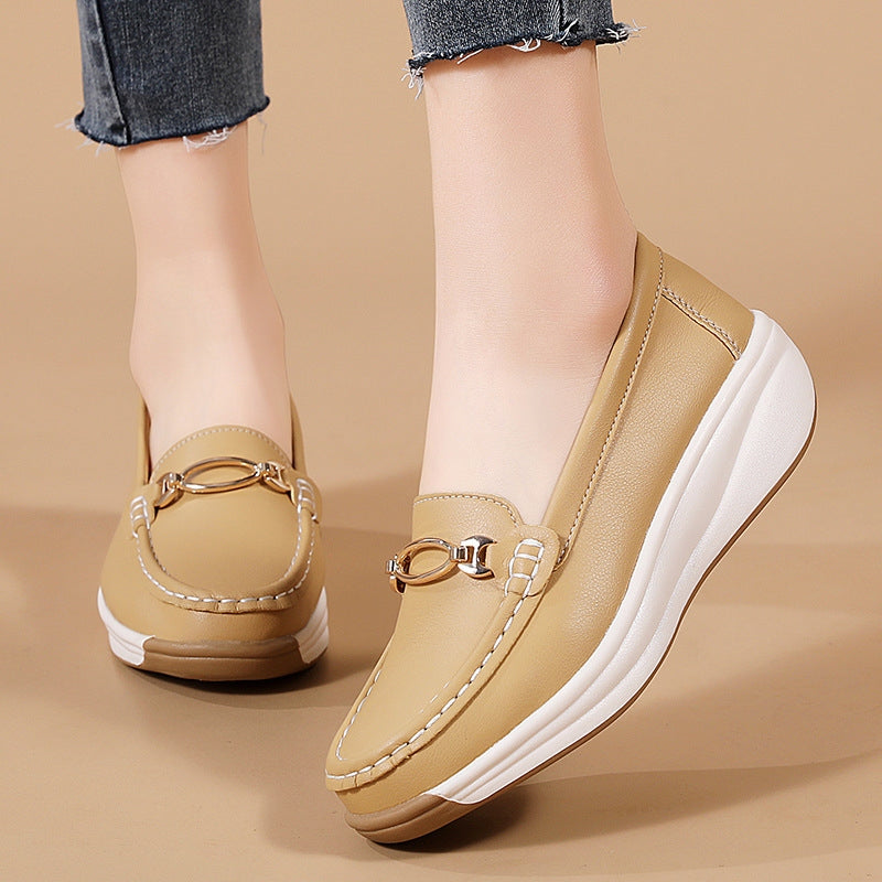 Genuine Leather Slip-On Loafers