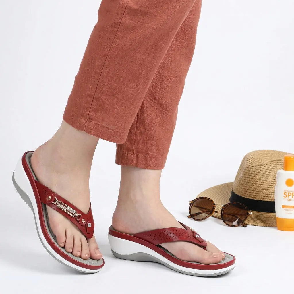 Orthopedic Women's Slip-On Slippers with Contoured Footbed
