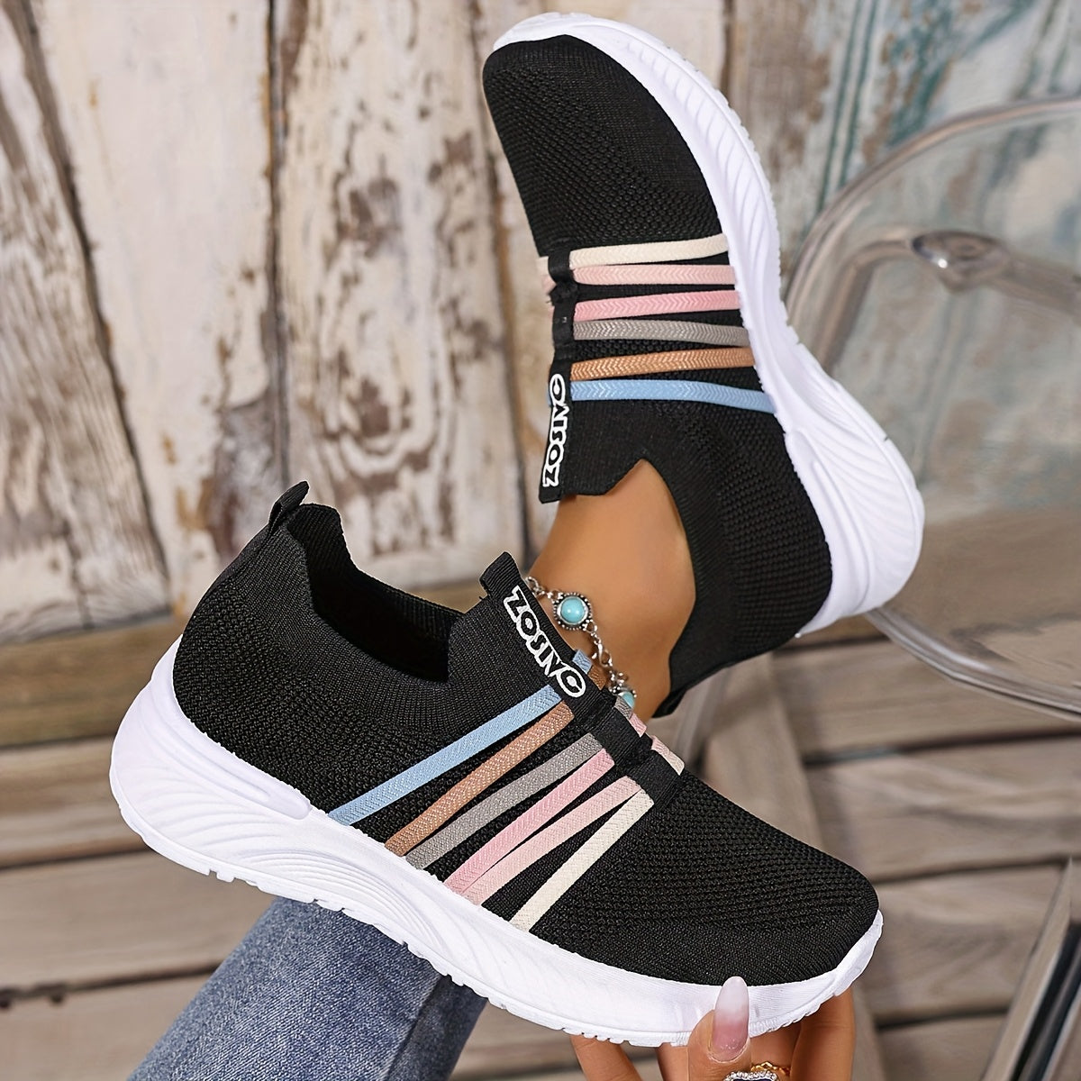 Women's Slip-On Walking Shoes with Cushioned Sole