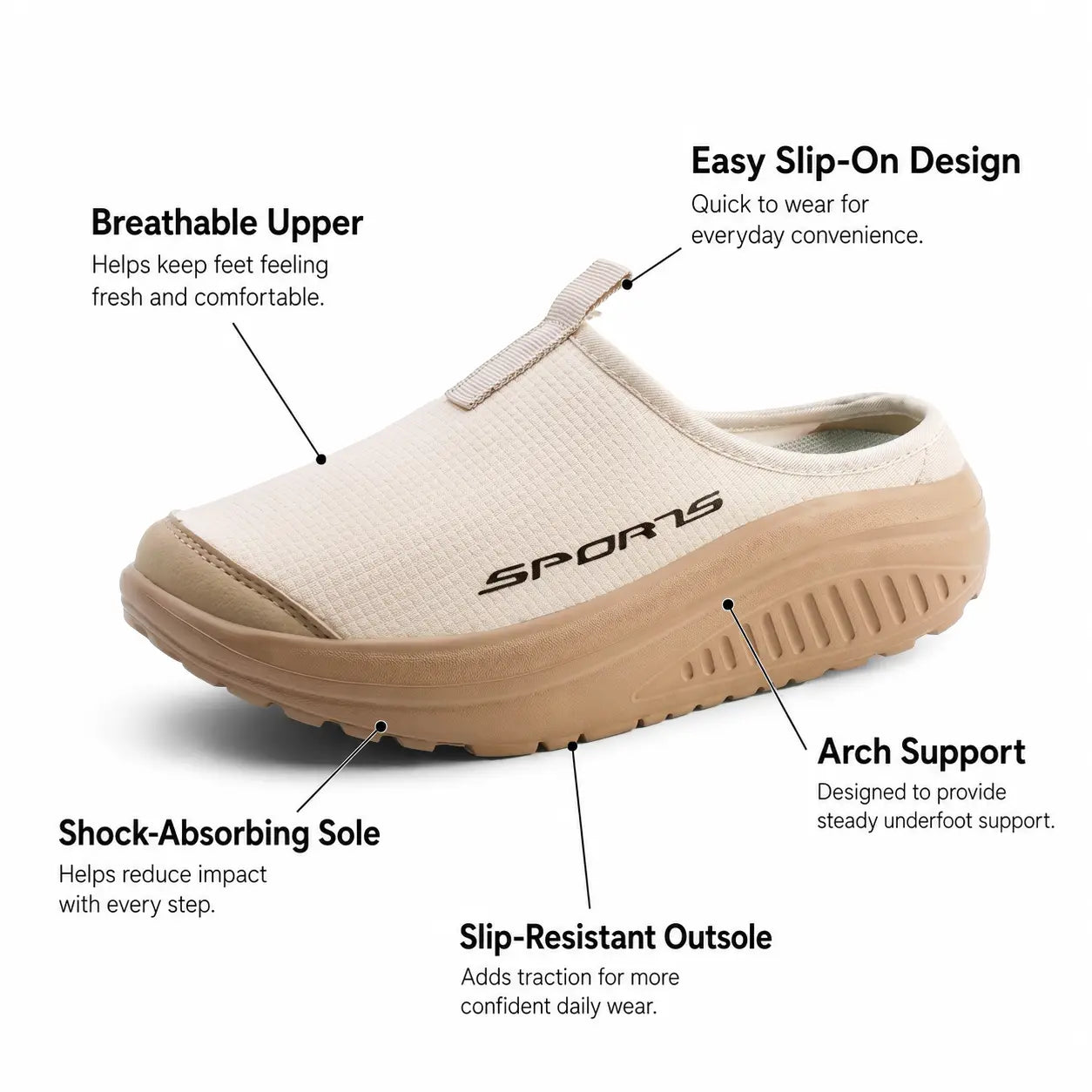 Slip-On Closed Toe Orthopedic Slippers