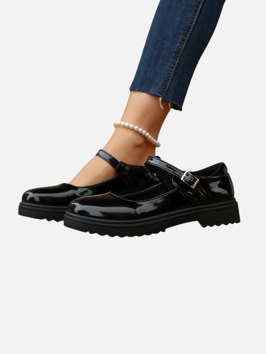 Glossy Mary Jane Loafers