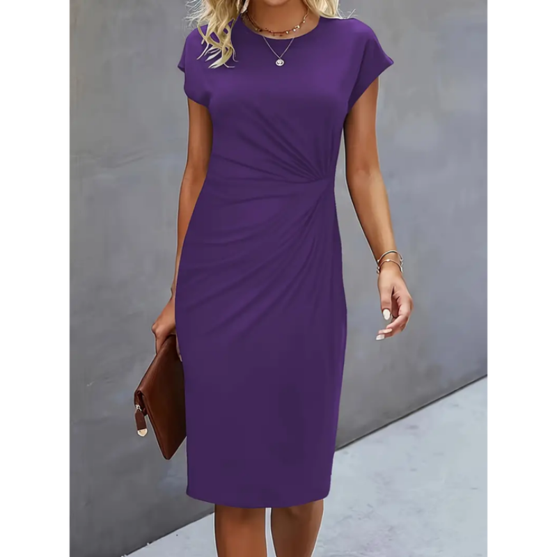 Midi Short-Sleeved Dress for Women