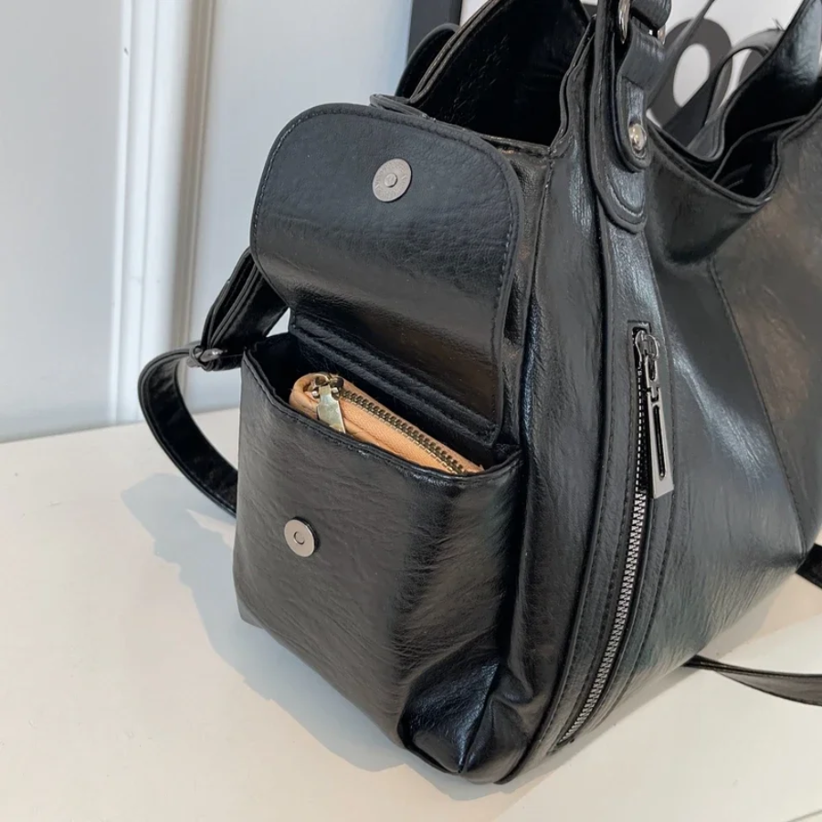 Structured Shoulder Bag with Top Handle