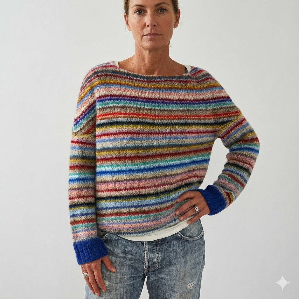 Rosalie Bellini Rainbow Stripe Knit Sweater
