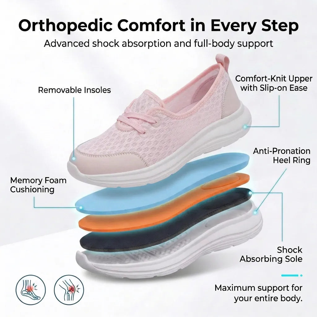 Women's Orthopedic Walking Shoes with Cushioned Insole