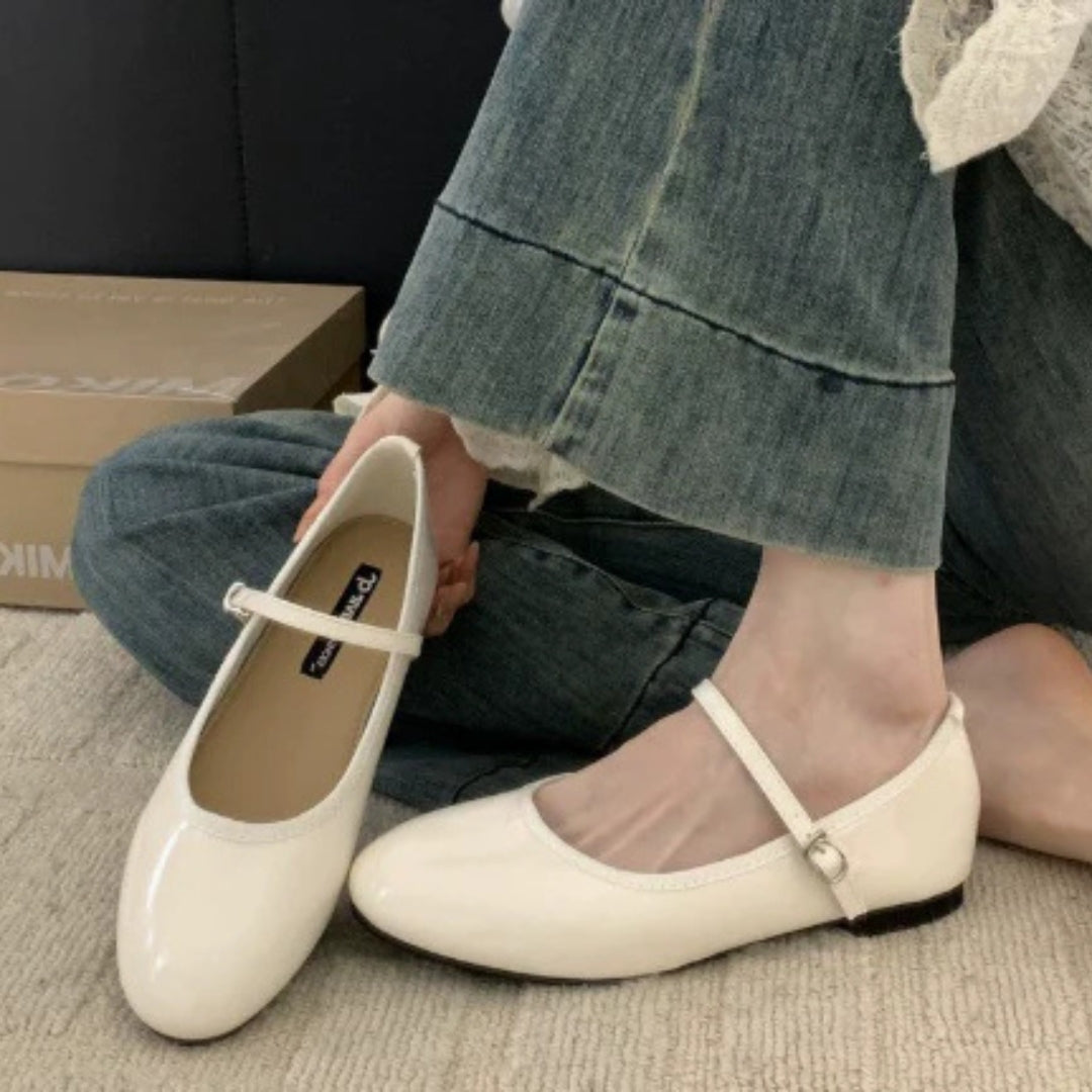 Flat Sole Mary Jane Shoes With Breathable Lining
