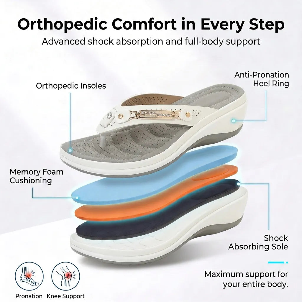 Orthopedic Women's Slip-On Slippers with Contoured Footbed
