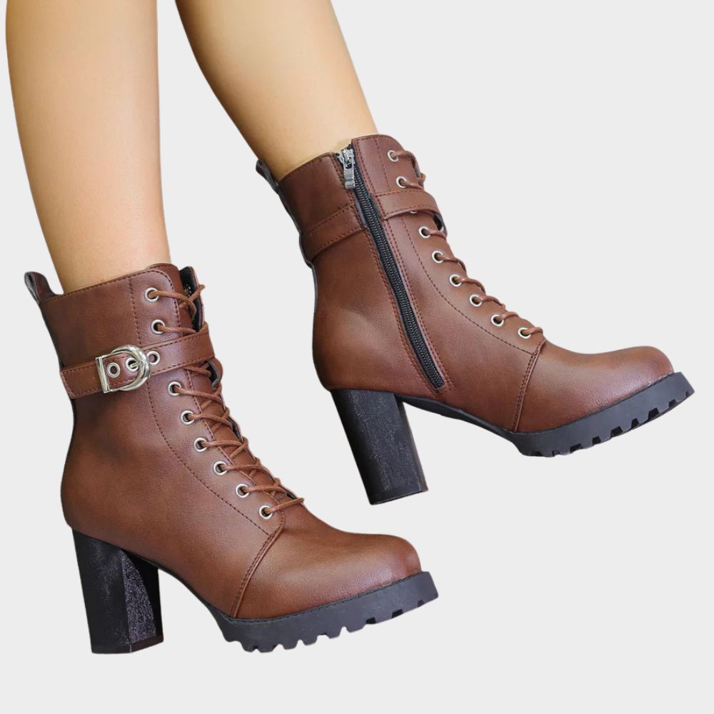 Flared Heel Ankle Boots