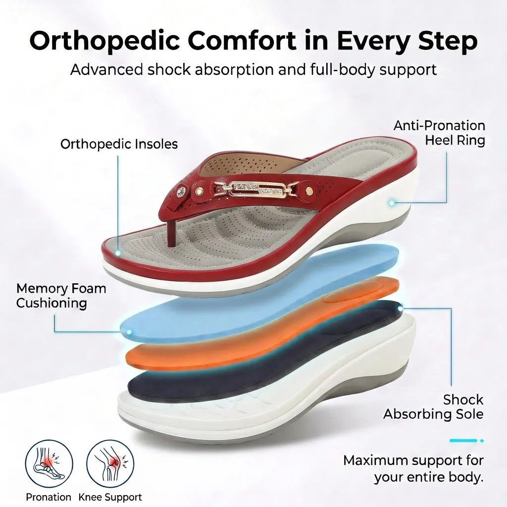 Orthopedic Women's Slip-On Slippers with Contoured Footbed