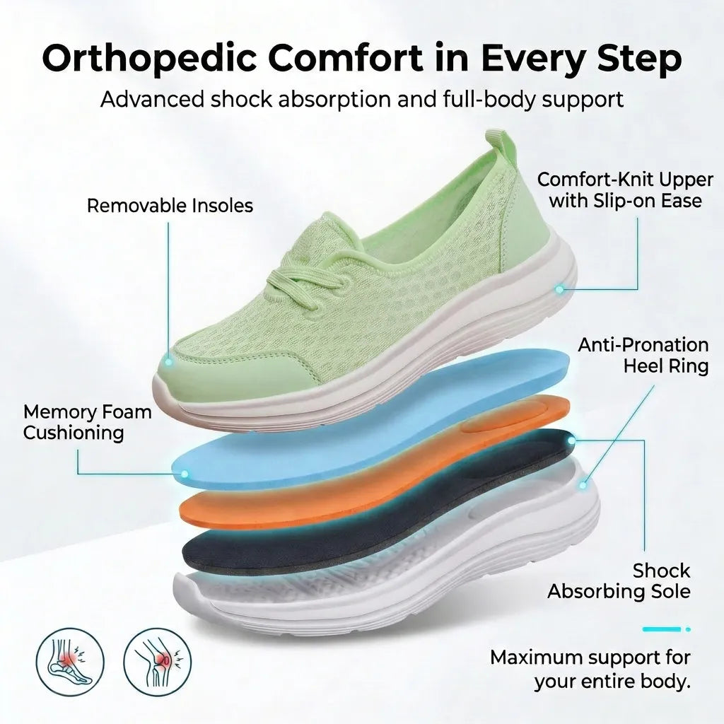 Women's Orthopedic Walking Shoes with Cushioned Insole