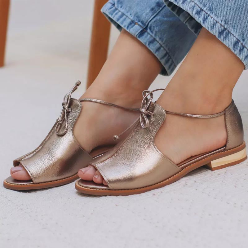 Lilliana Adjustable Strap Leather Sandals