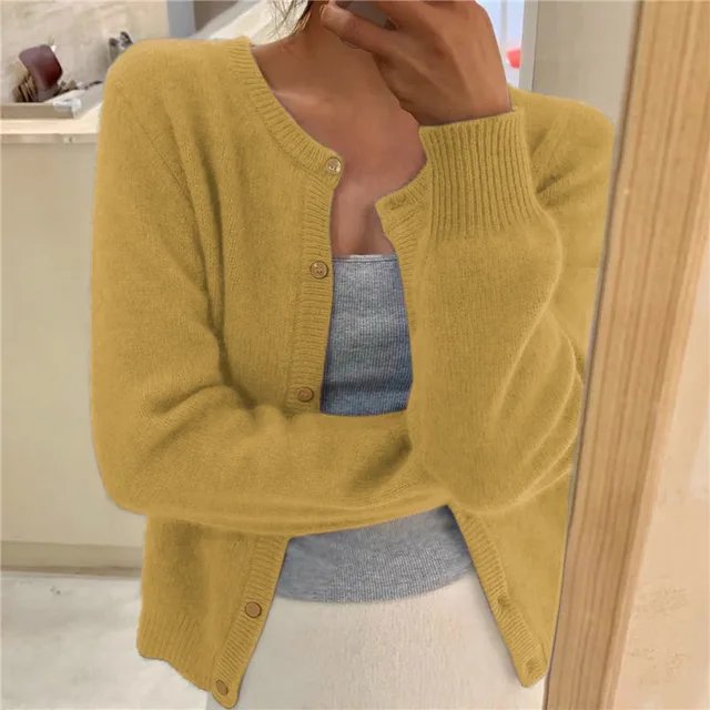 Elowen Soft Knit Button-Front Cardigan