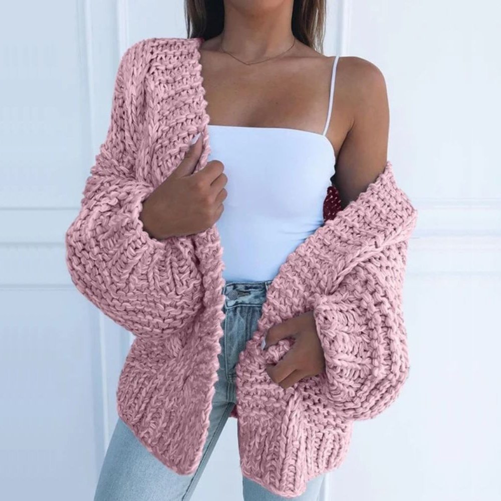 Solène Chunky Knit Open Cardigan