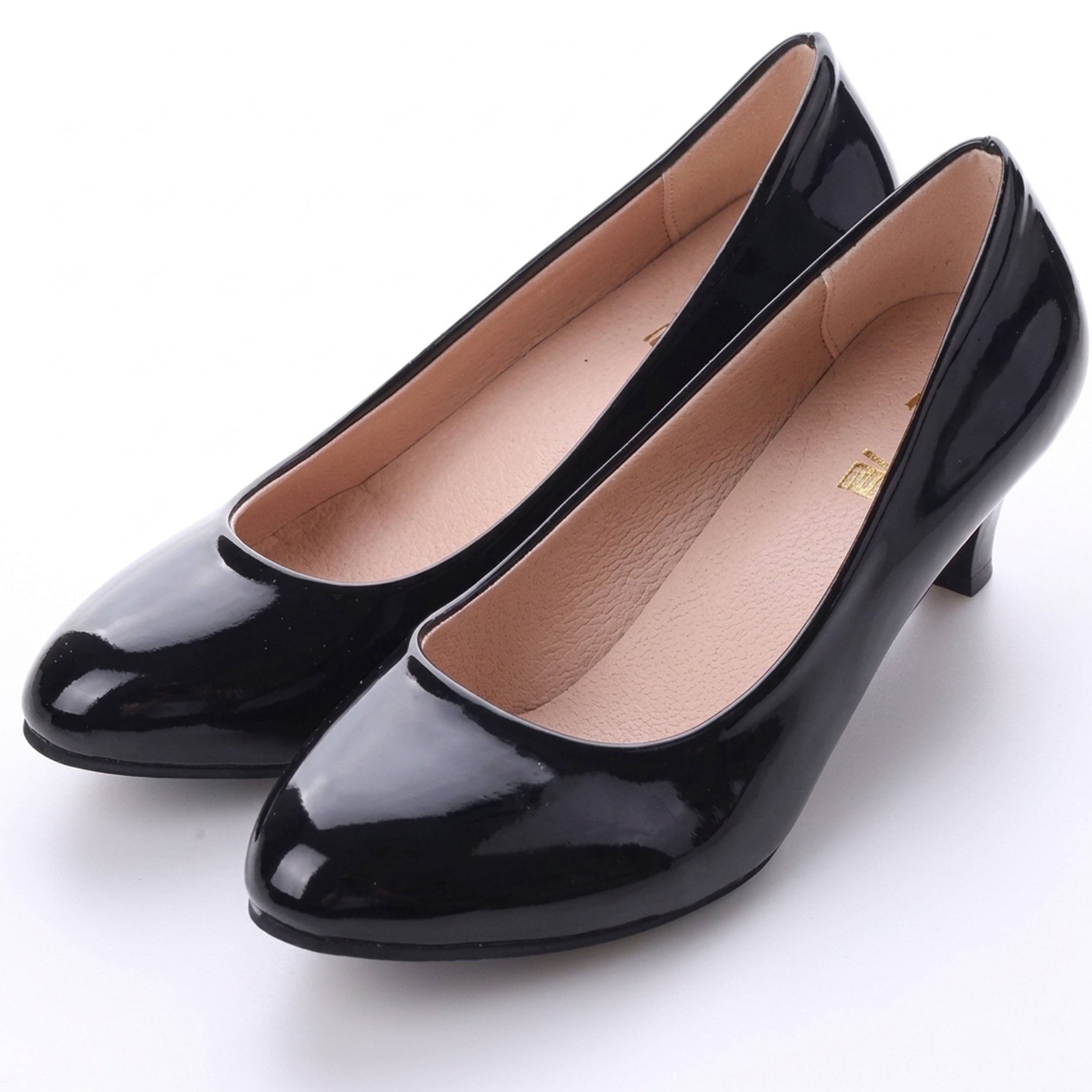 Round Toe Kitten Heel Court Pumps