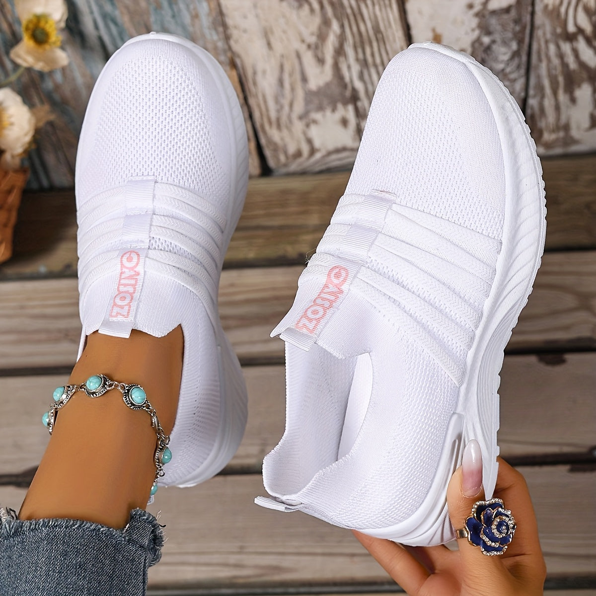 Women's Slip-On Walking Shoes with Cushioned Sole