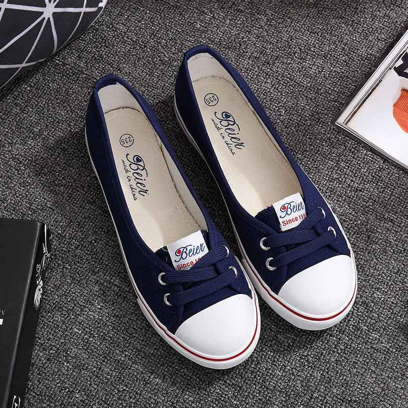 Melissa Breathable Canvas Flat Slip-On Shoes