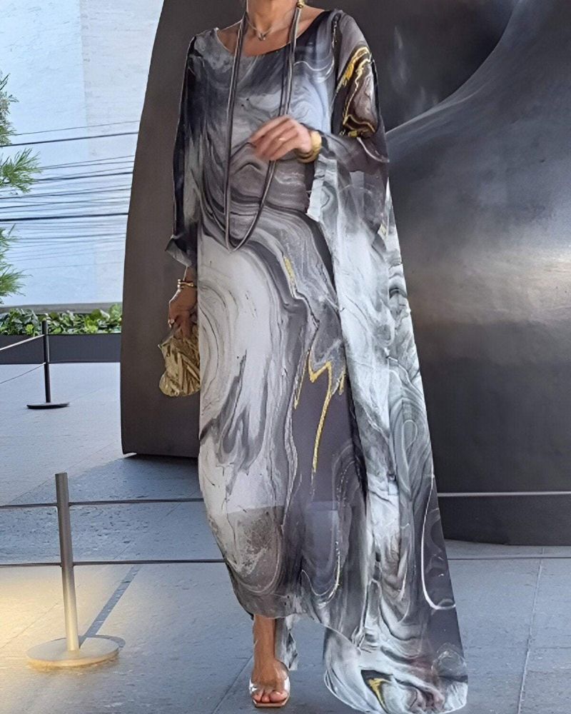 Flowy Tummy-Coverage Midi Dress in Lightweight Fabric