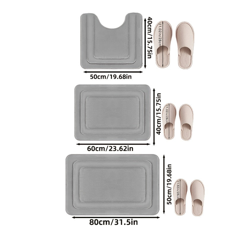 Luxe Memory Foam Bath Mat Set