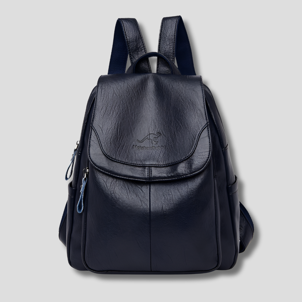 Anti-Theft Leather Backpack