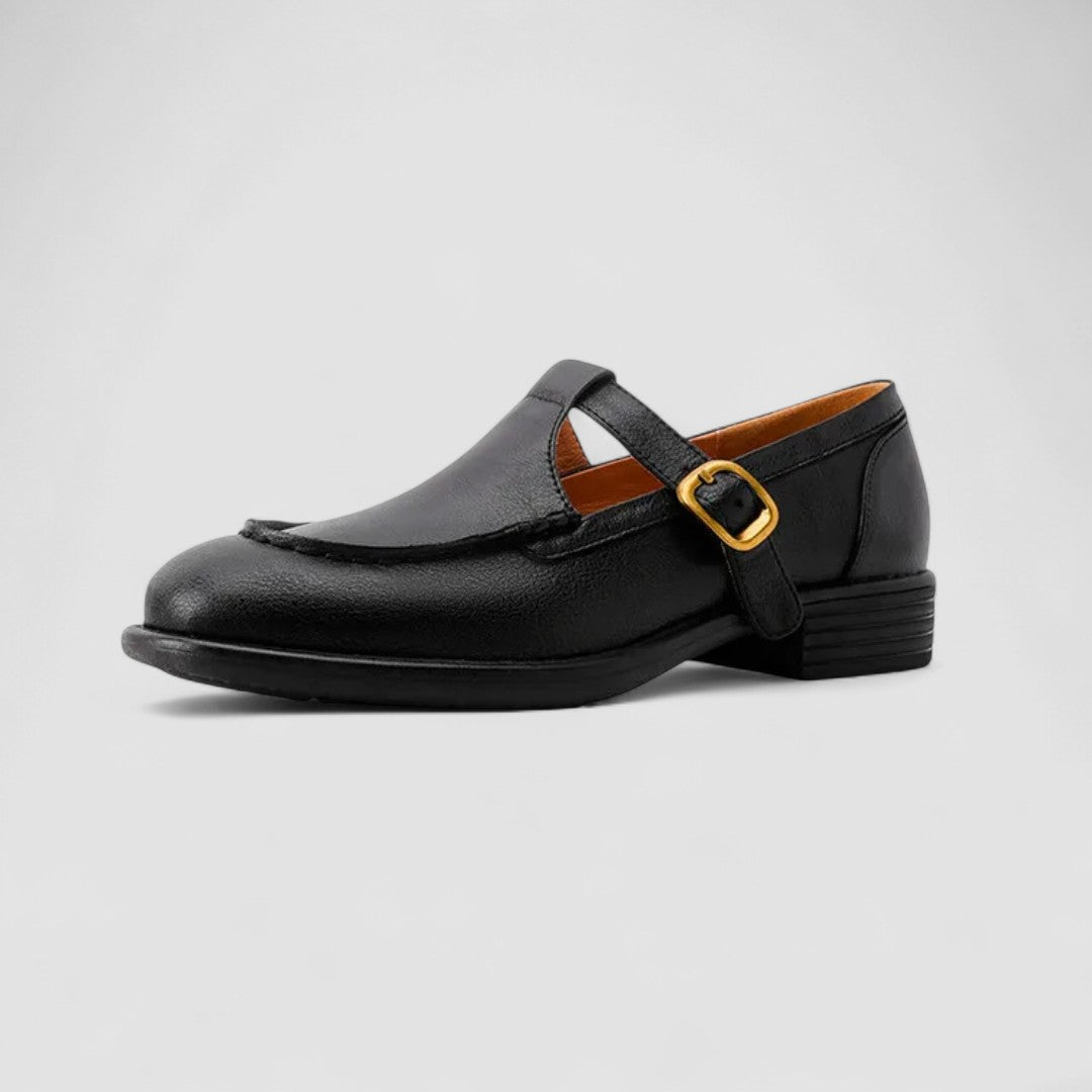 Square Toe Mary Jane Shoes With Low Stacked Heel