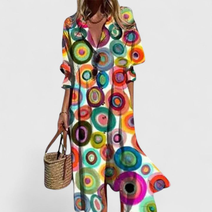 Paula Boho Maxi Dress with Long Sleeves