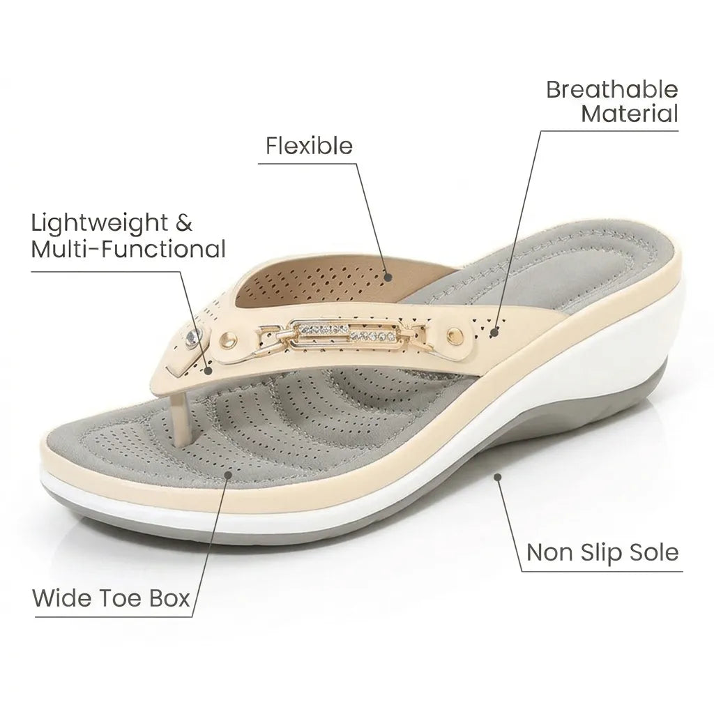 Orthopedic Women's Slip-On Slippers with Contoured Footbed