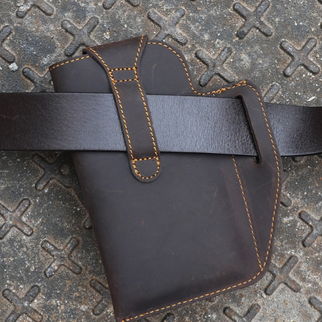 Men's Multi-Pocket Leather Waist Bag