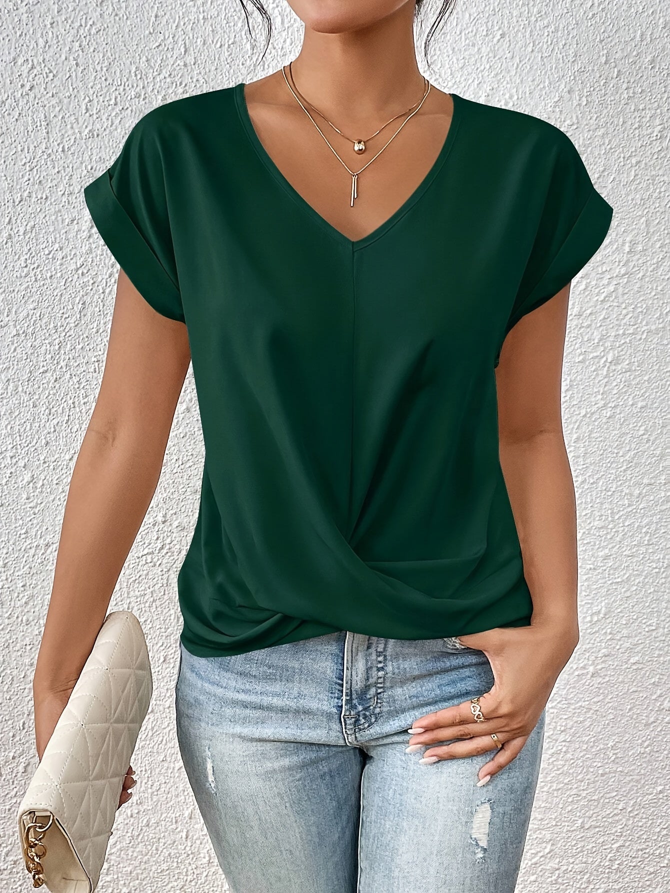 Women's Sweetheart Neck Casual T-Shirt Relaxed Fit