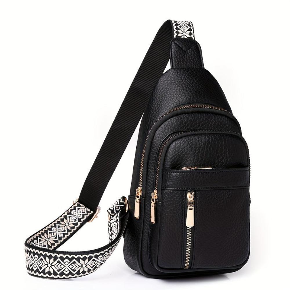 Vintage Style Leather Chest Crossbody Bag