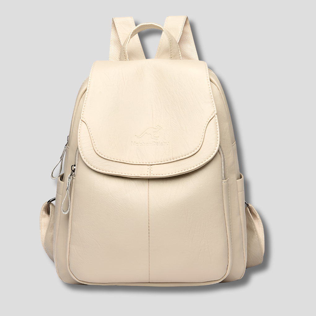 Anti-Theft Leather Backpack