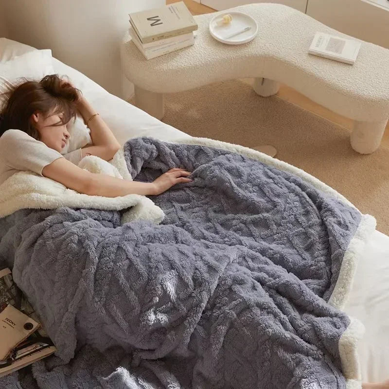 Cozy Thick Wool Winter Blanket