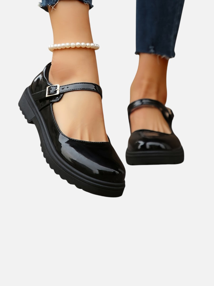 Glossy Mary Jane Loafers