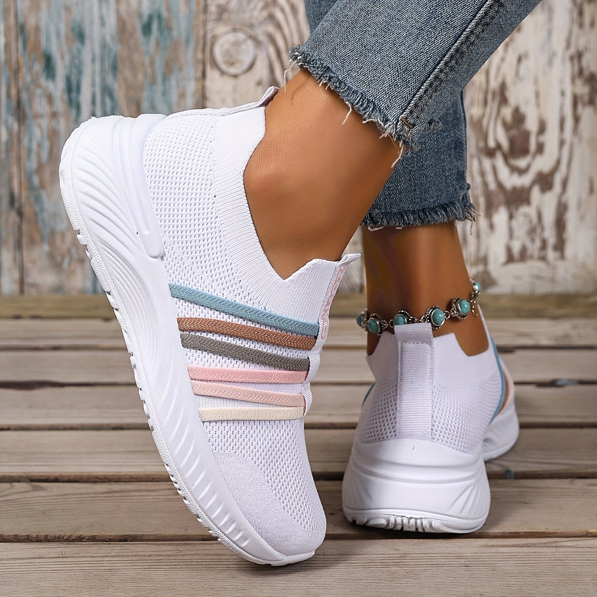 Women's Slip-On Walking Shoes with Cushioned Sole