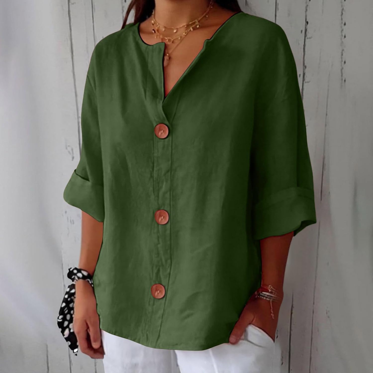 Relaxed Fit Linen Blouse