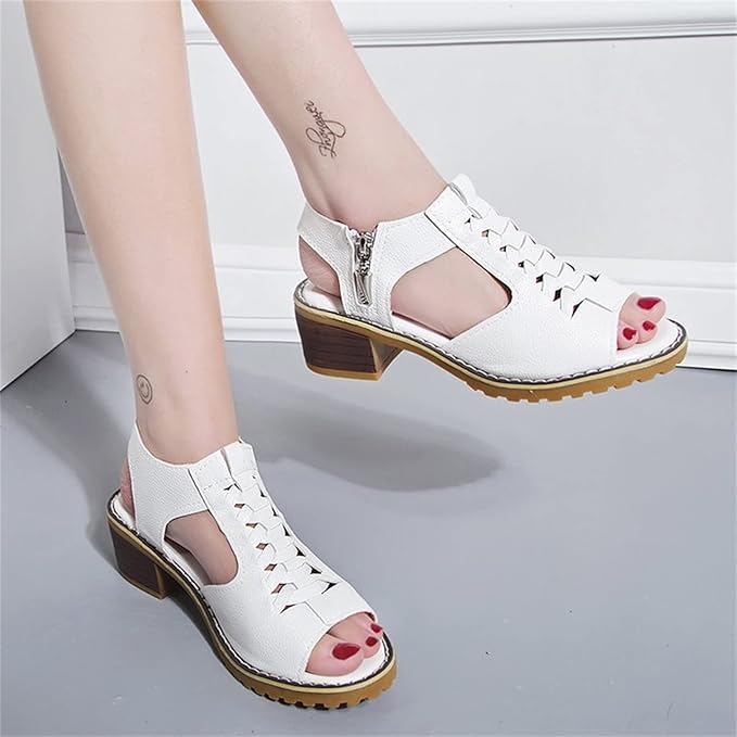 Orthopedic Heeled Lace Sandals