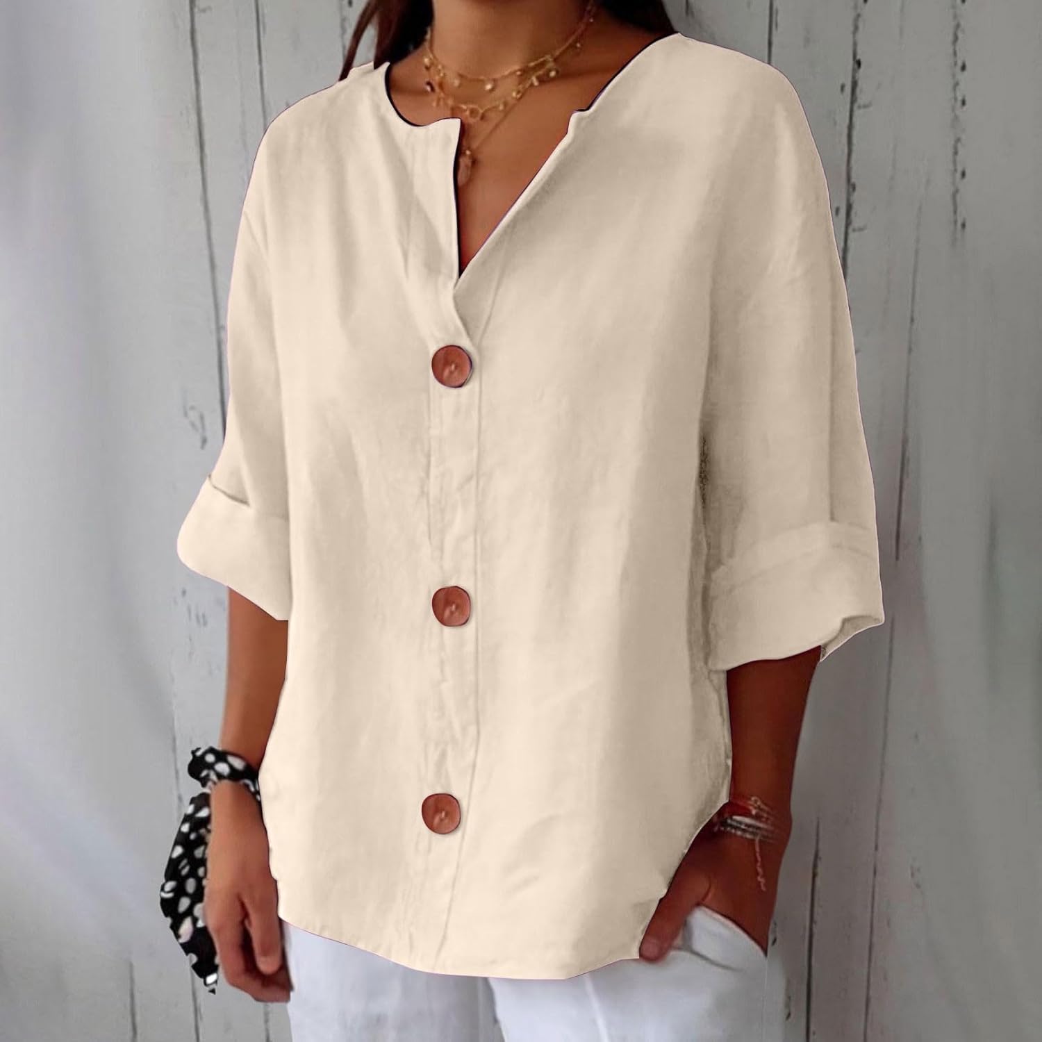 Relaxed Fit Linen Blouse