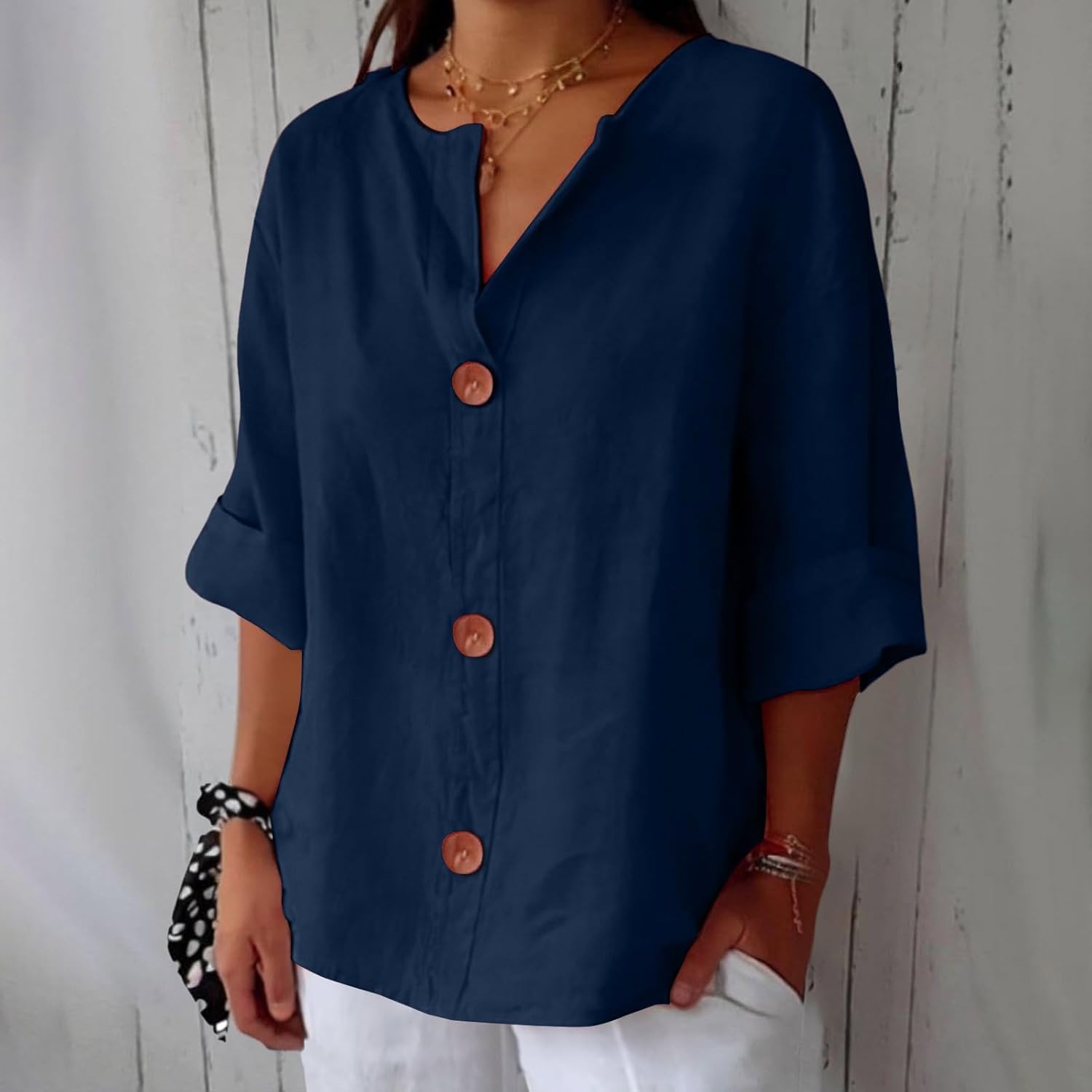 Relaxed Fit Linen Blouse