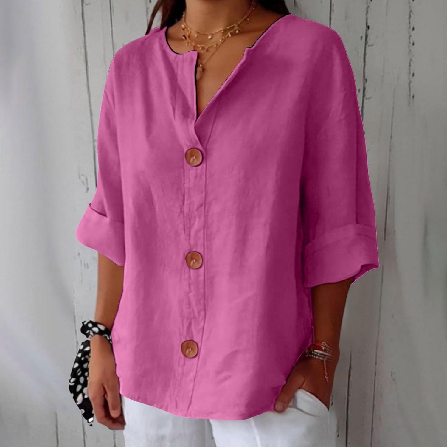 Relaxed Fit Linen Blouse