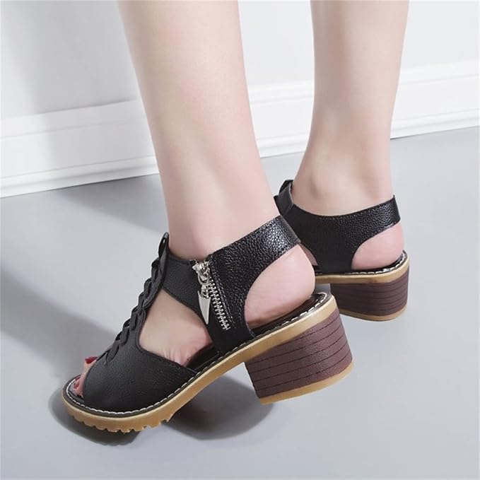 Orthopedic Heeled Lace Sandals