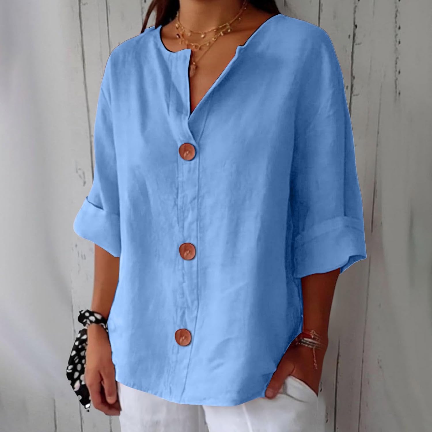 Relaxed Fit Linen Blouse