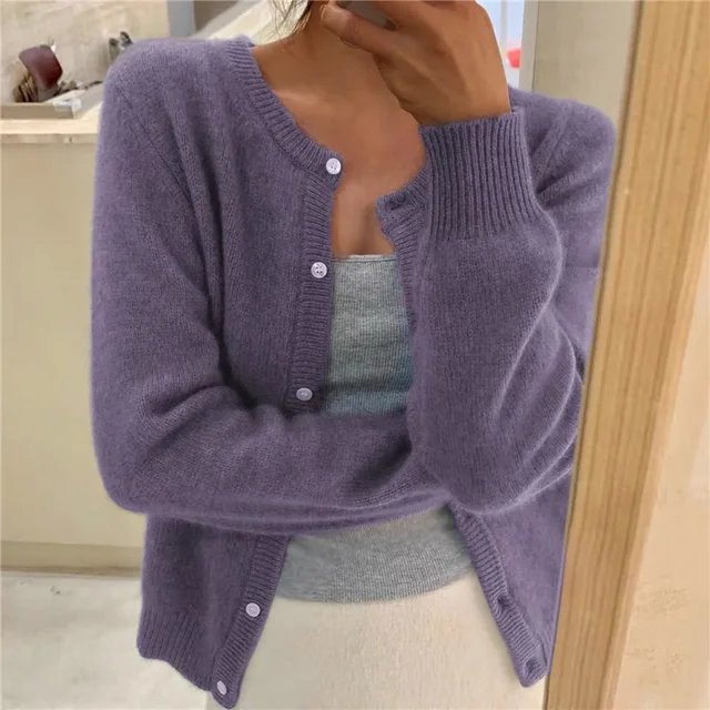 Elowen Soft Knit Button-Front Cardigan