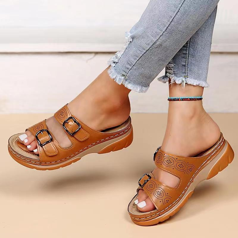 Wide Fit Orthopedic Sandals with PU Cushioned Sole