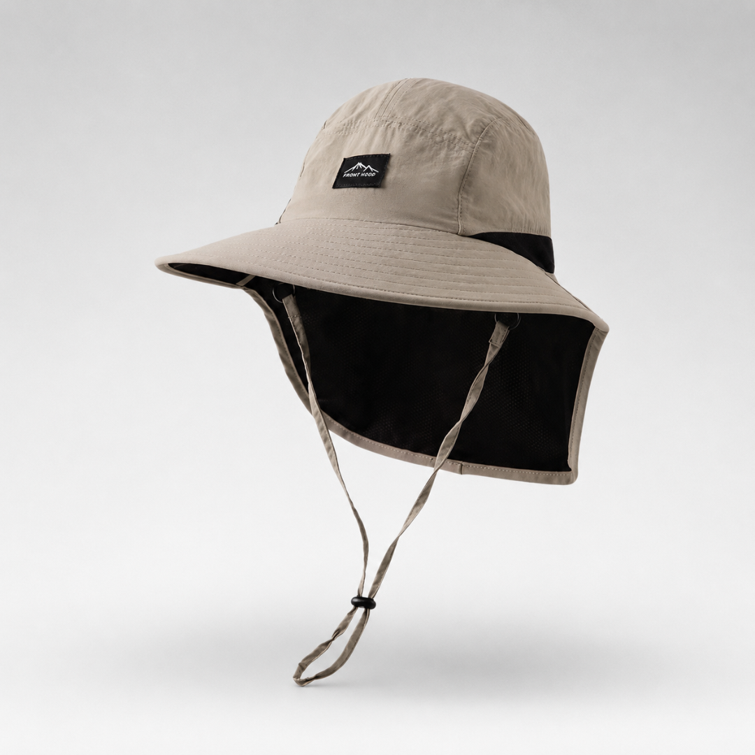 Wide Brim Sun Hat with Neck Flap and UV Protection