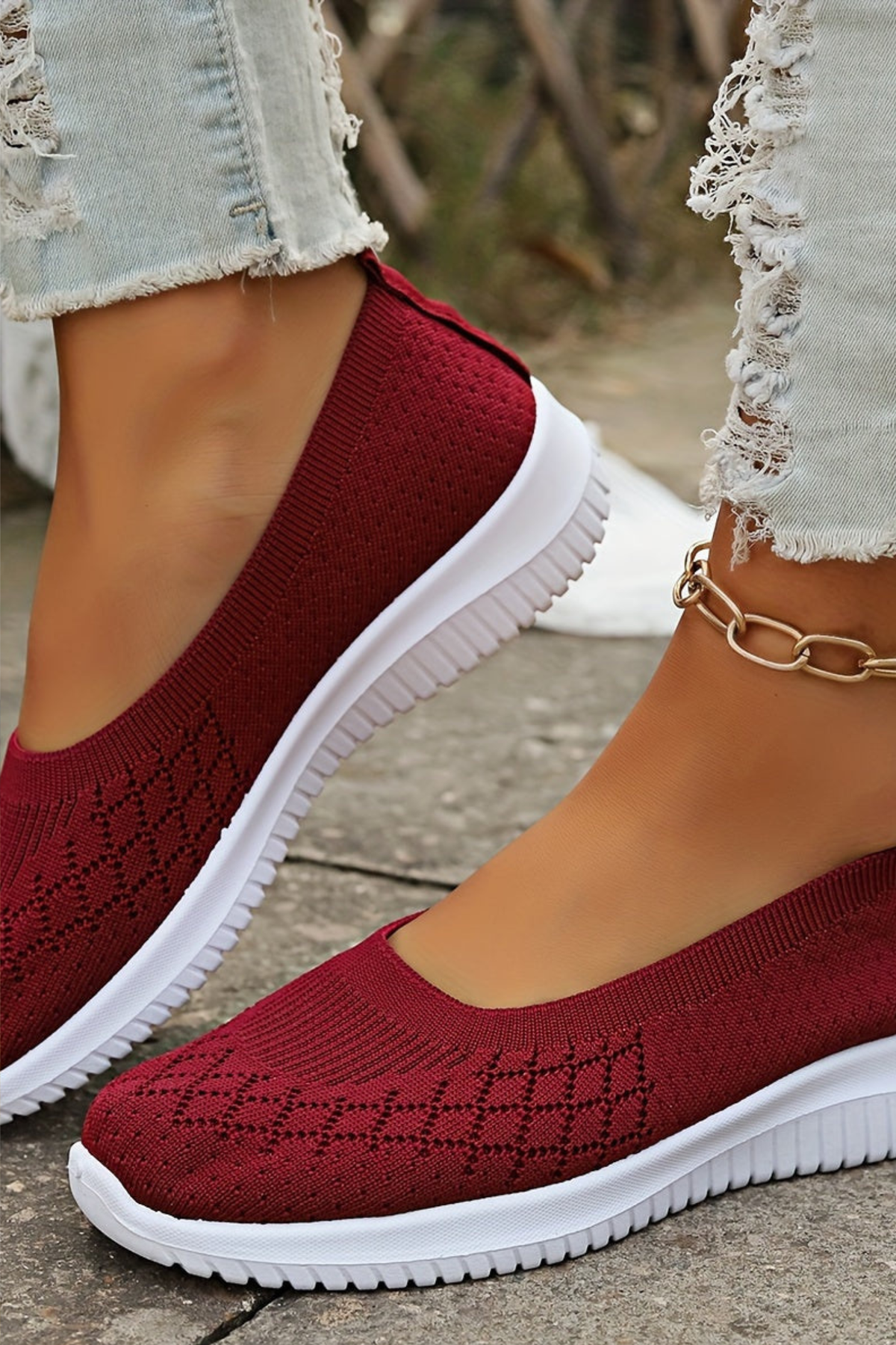 Breathable Slip-On Walking Sneakers